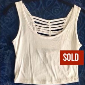 SOLD❗️White Crop Top with Caged Back